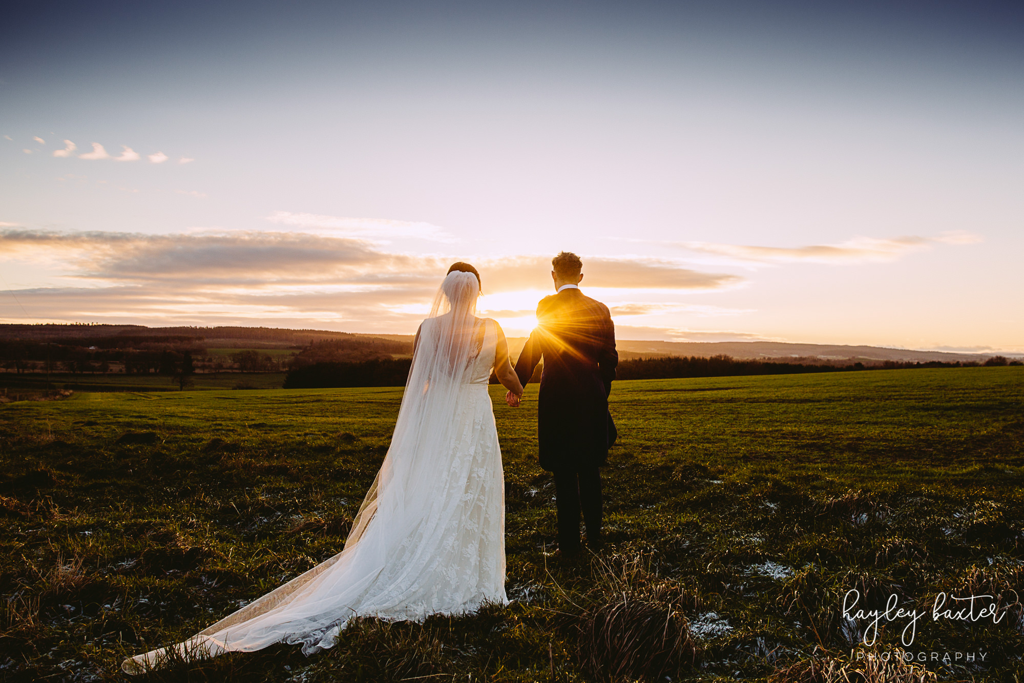 sunset wedding photography