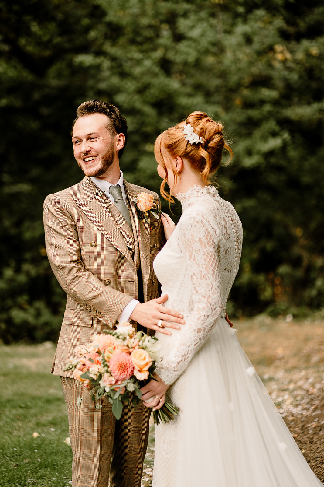 Natural documentary wedding photography of Beth and Kieran enjoying time together on their wedding day in Yorkshire.