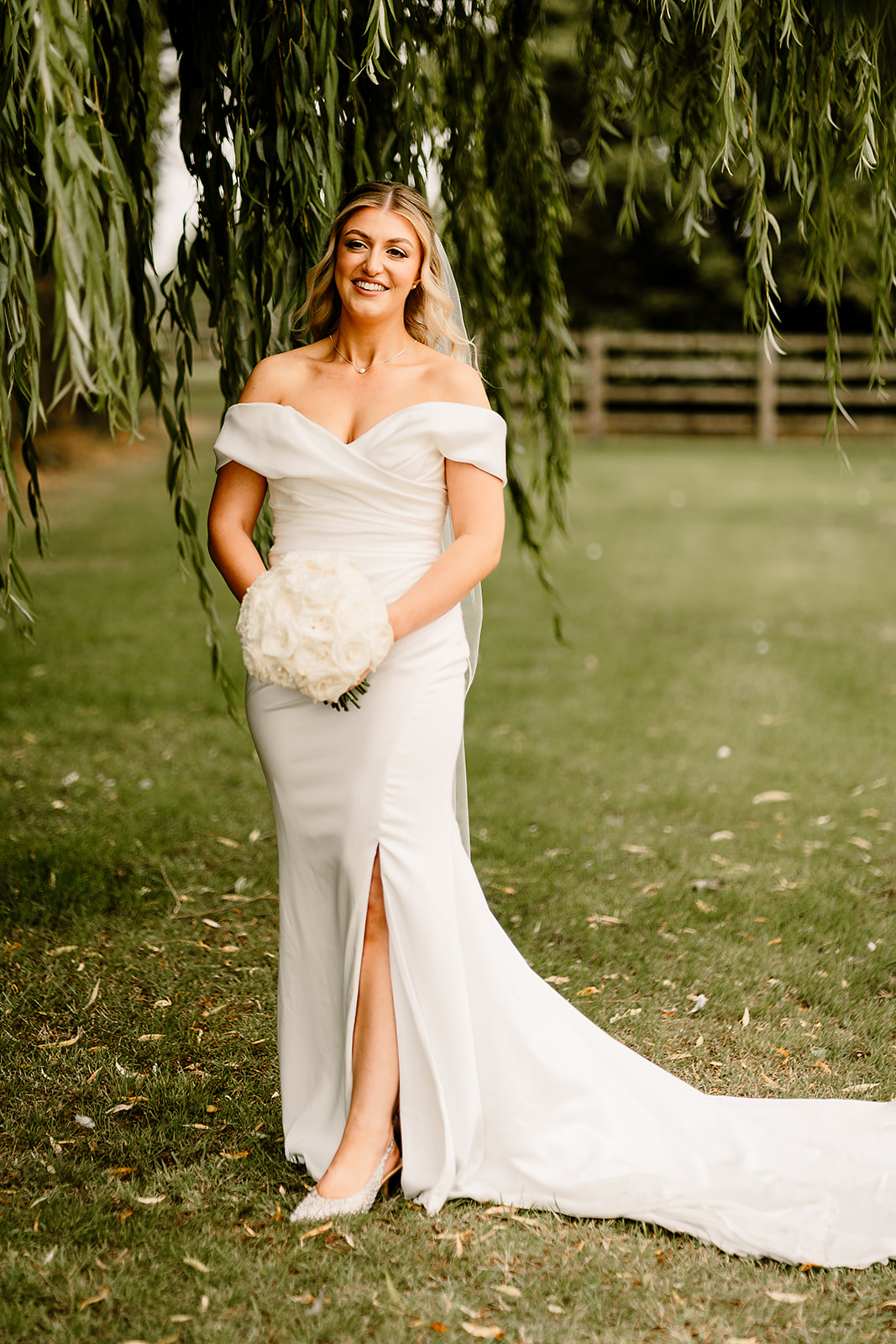 Jessica and Luke celebrating their black tie wedding at The Oakwood at Ryther, Yorkshire